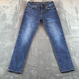 American Eagle Men's Jeans Size 28X30 Athletic Skinny Dark Wash Whiskered‎